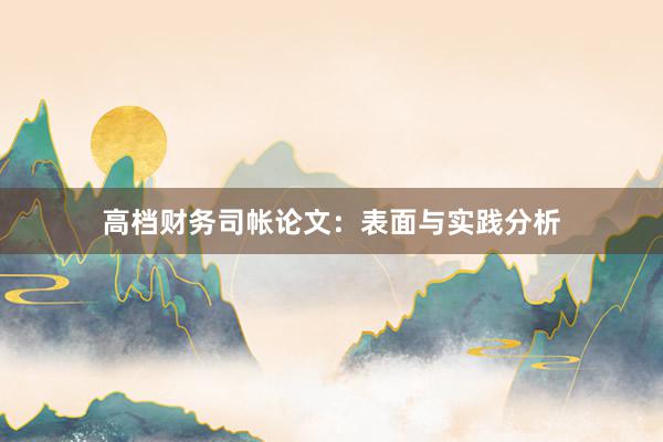 高档财务司帐论文：表面与实践分析